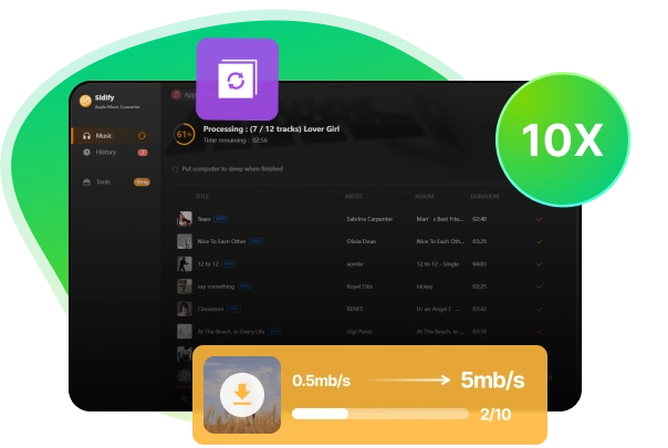 Enregistrement 10 fois plus rapide sur Apple Music