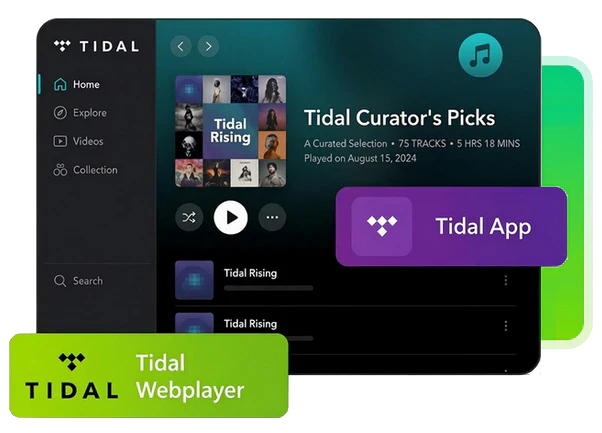 Lecteur Web et Application Tidal