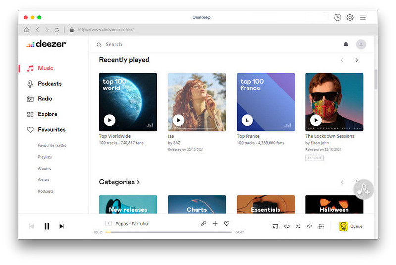 connectez-vous à votre compte Deezer