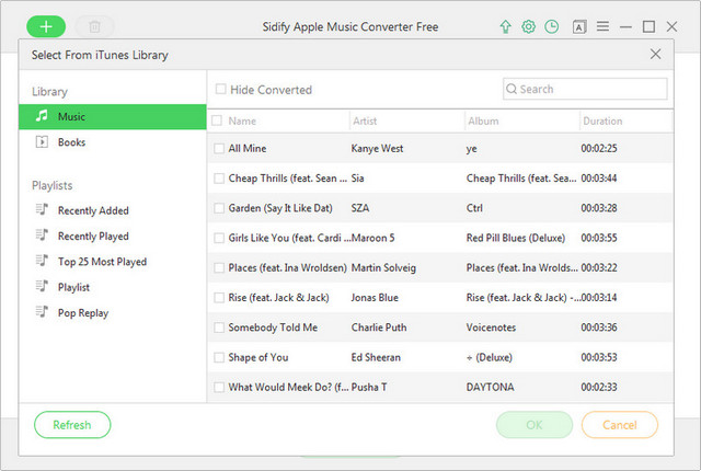 Ajouter des chansons d'Apple Music à Apple Music Converter Free