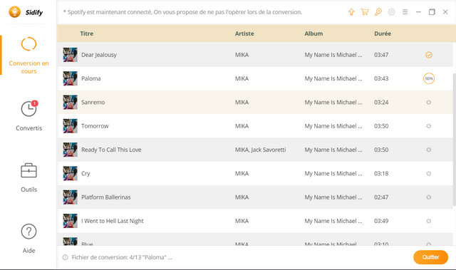 Convertir Spotify Music en MP3/AAC/WAV/FLAC