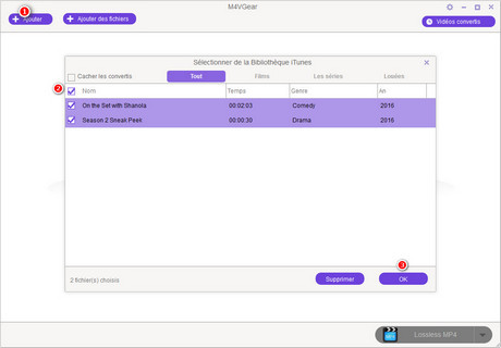 ajouter itunes m4v média fichiers