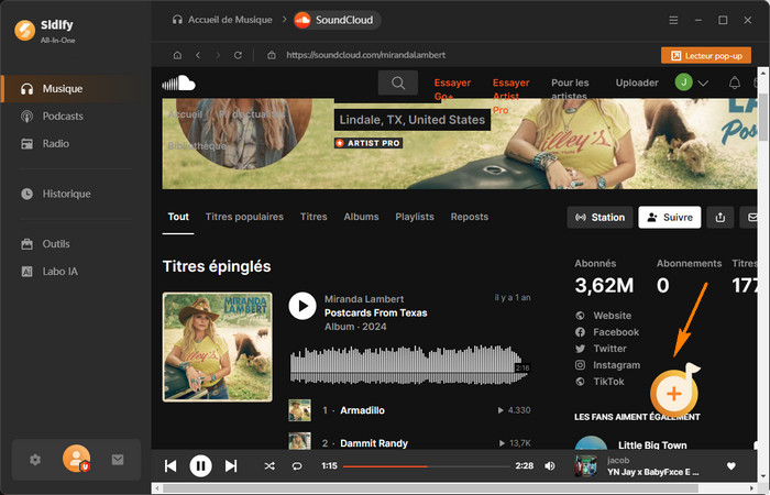Ajoutez des playlists SoundCloud
