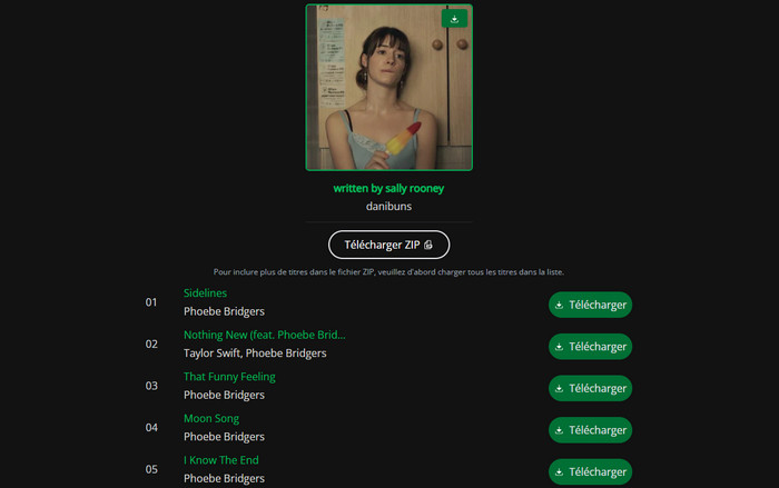 Analysez le lien de la chanson Spotify