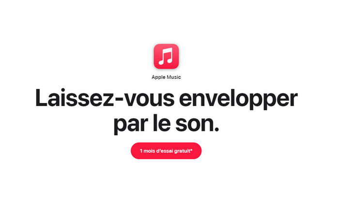 Inscrivez-vous pour un essai gratuit d'un mois d'Apple Music