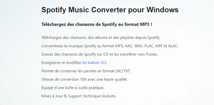 Les fonctionnalités de NoteBurner Spotify Music Converter