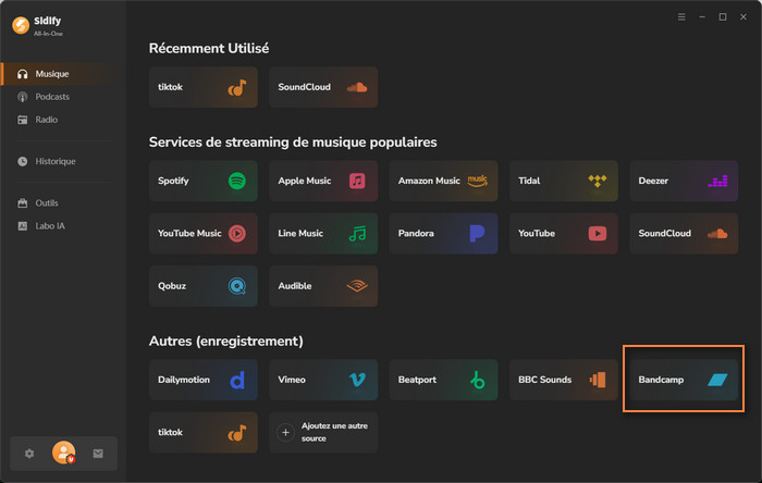 Connectez-vous à votre compte Bandcamp