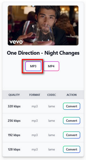 Sélectionnez la qualité audio