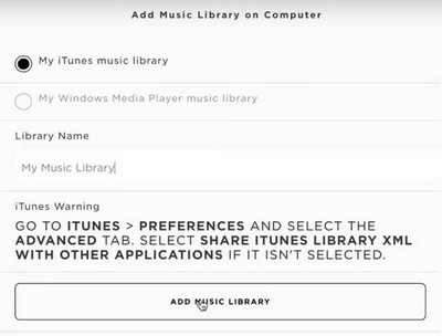 Ajouter une bibliothèque musicale SoundTouch