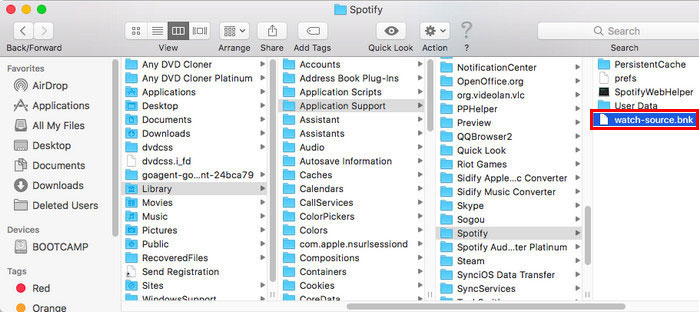 supprimer le cache spotify sous Mac