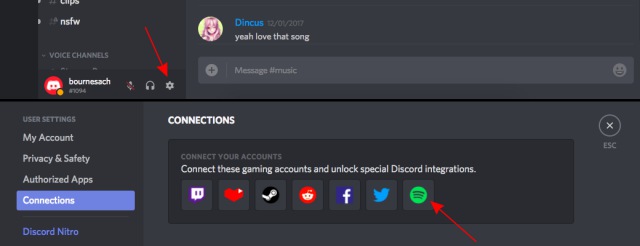 Connecter Spotify cpmpte à Discord
