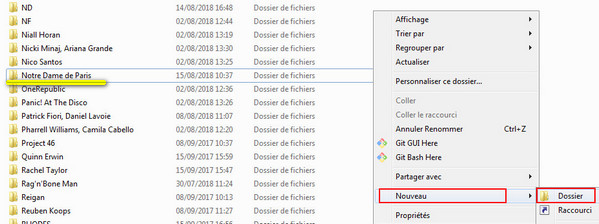 créer un nouveau dossier