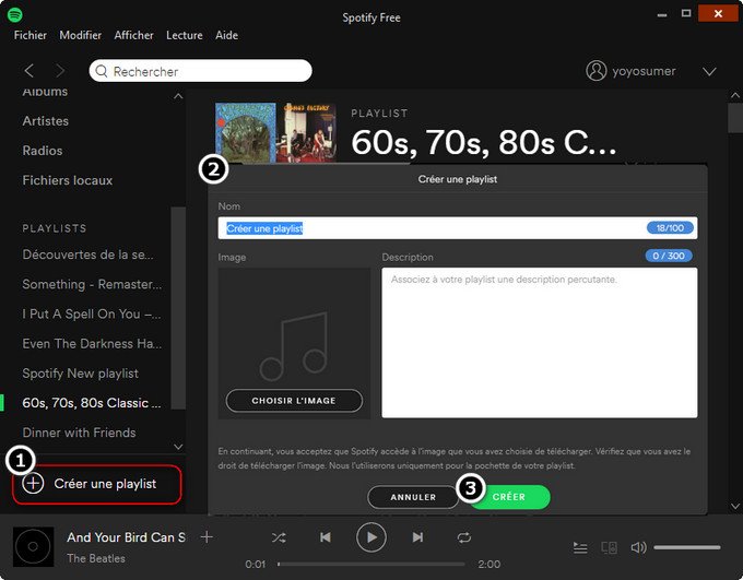 Créer Spotify Playlist