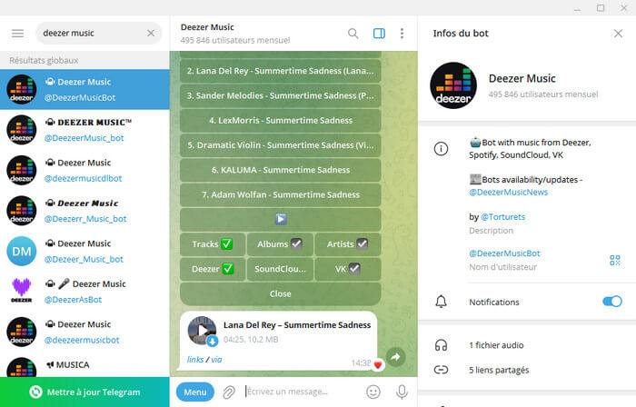 Deezer DL sur Android : DeezerMusicBot