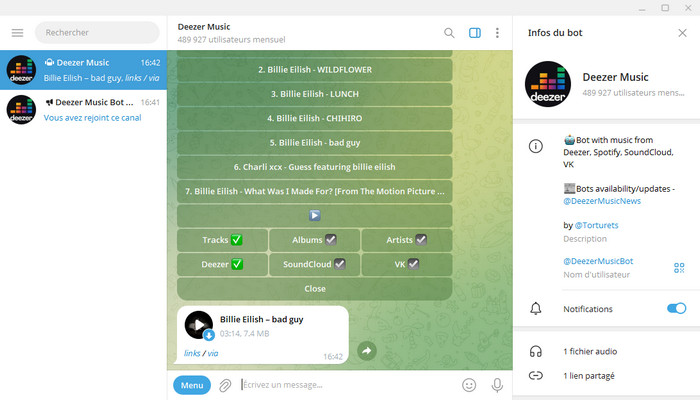 @DeezerMusicBot : Deezer Music