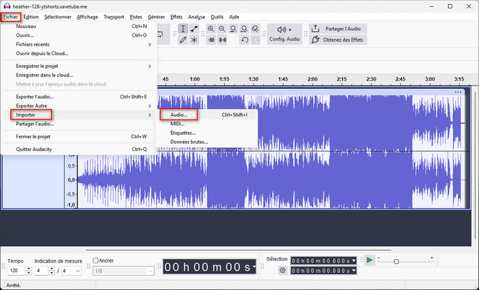 Traitez un fichier audio de YouZik avec Audacity