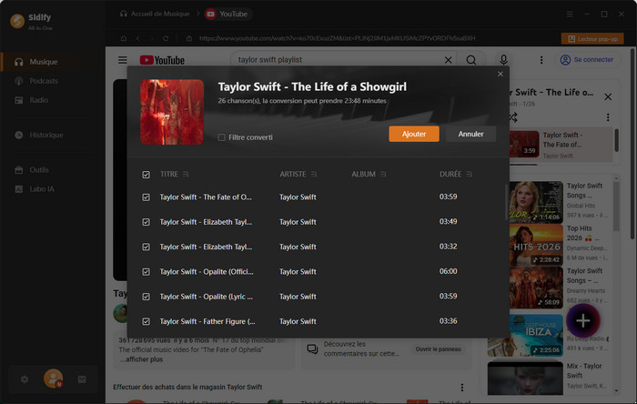 Trouvez les pistes à convertir en WAV