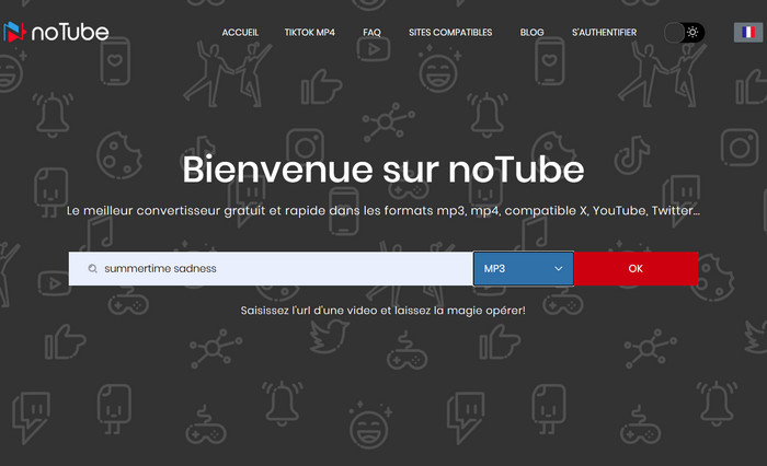 Recherchez de la musique YouTube avec noTube