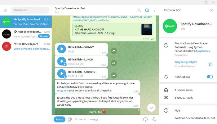@JayBeeSpotifyBot : Spotify Downloader Bot
