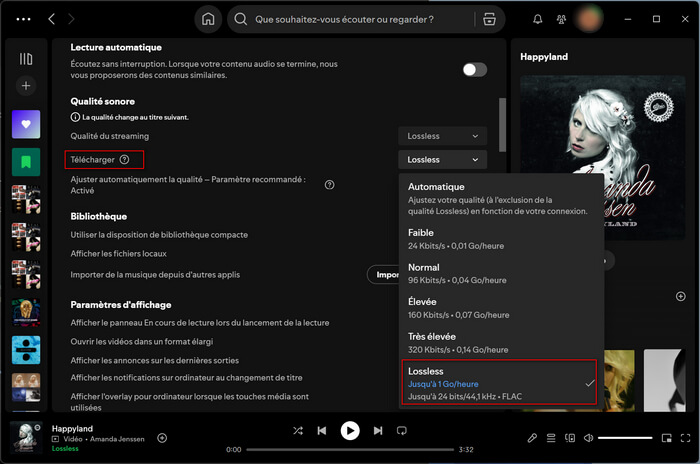 Activer le format FLAC sur Ordinateur