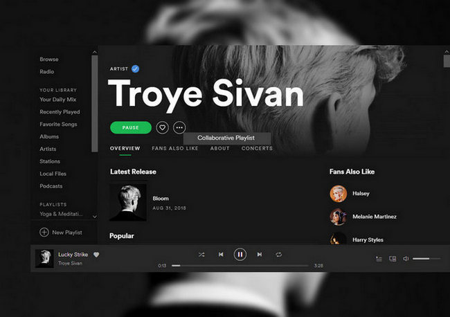 rendre Spotify playlist collaborative