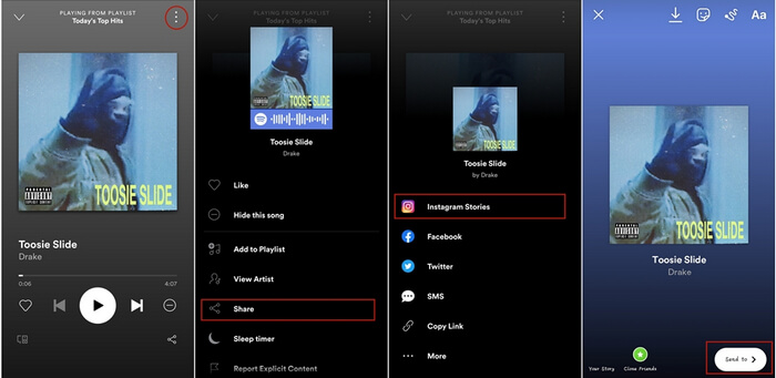 Ajoutez de la musique Spotify à Votre Story Instagram via Instagram