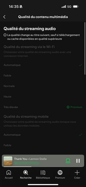 Profitez d'un son de qualité lossless Spotify