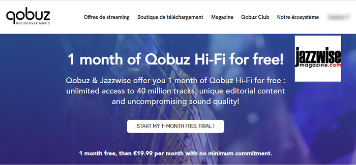Bénéficier d'un mois d'essai gratuit de Qobuz