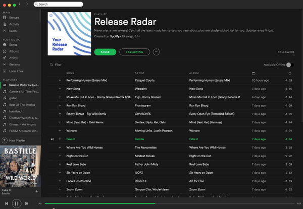 Spotify's Release Radar