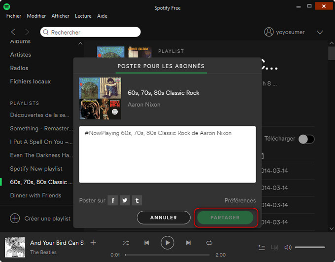 Partager Spotify Playlist