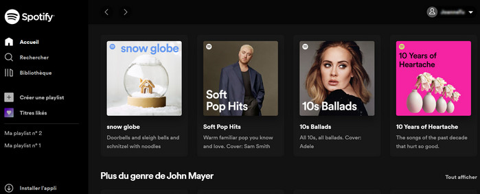 Accédez aux pistes, plylists, albums, podcasts, livres audio, etc. de Spotify