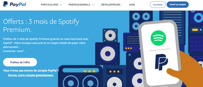 Obtenez Spotify Premium sans payer via PayPal