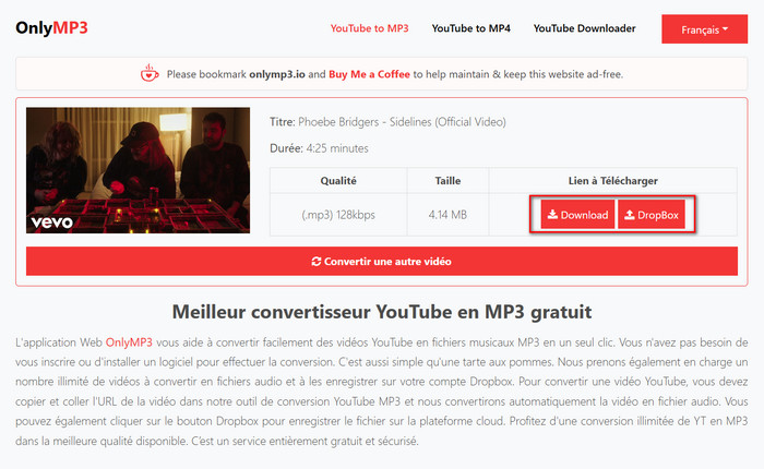 Télécharger de la musique via OnlyMP3