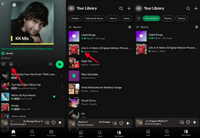 Télécharger de la musique via l'application Spotify sur Android