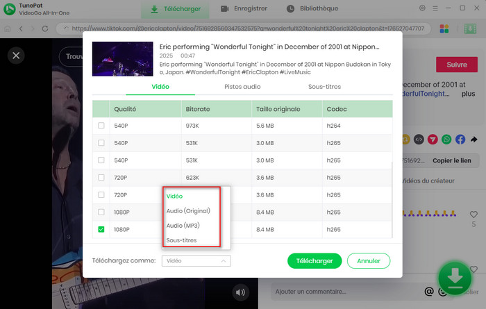 Téléchargez des vidéos TikTok en MP4