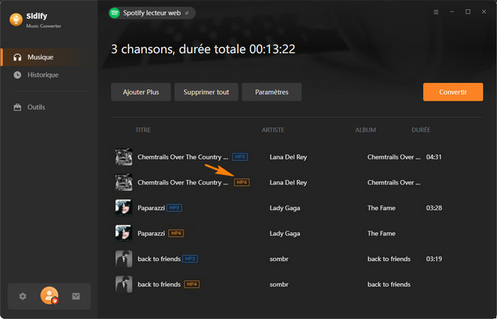 Obtenir des vidéos musicales à partir de Spotify