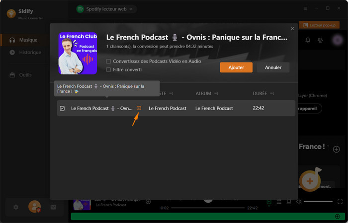 Obtenir des podcasts vidéo depuis Spotify
