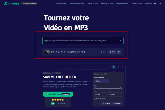 Convertir YouTube en MP3 en ligne