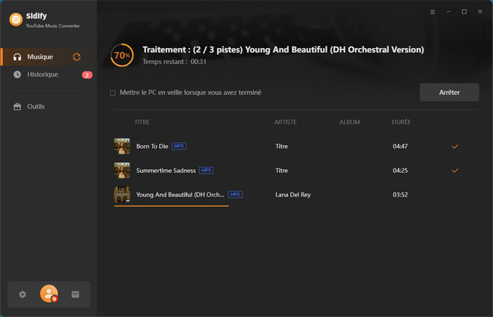 Téléchargement des chansons YouTube en MP3