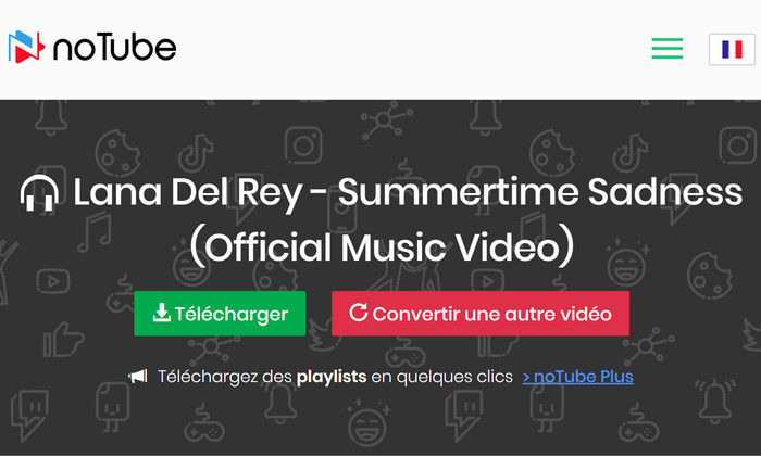 Téléchargez YouTube au format MP3 avec noTube