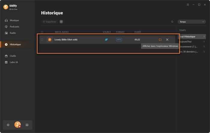 Trouvez vos fichiers musicaux Bandcamp