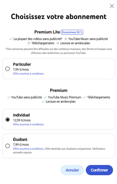 Alternative à YTMP3 : YouTube Premium