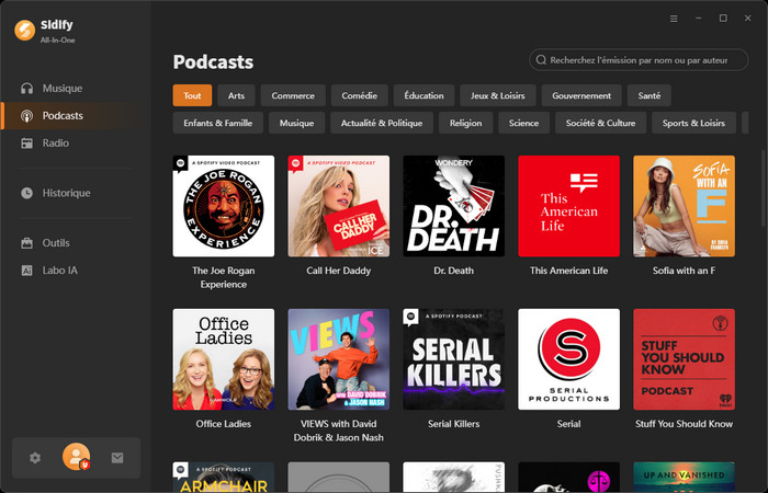 Podcasts de Sidify All-In-One