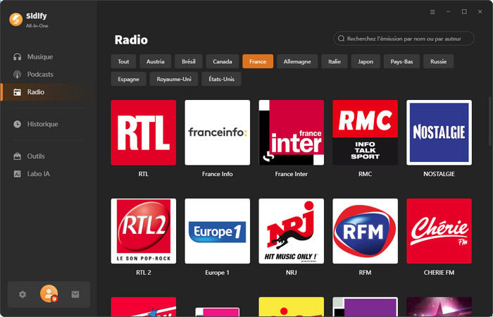 Enregistrez des émissions de Radio