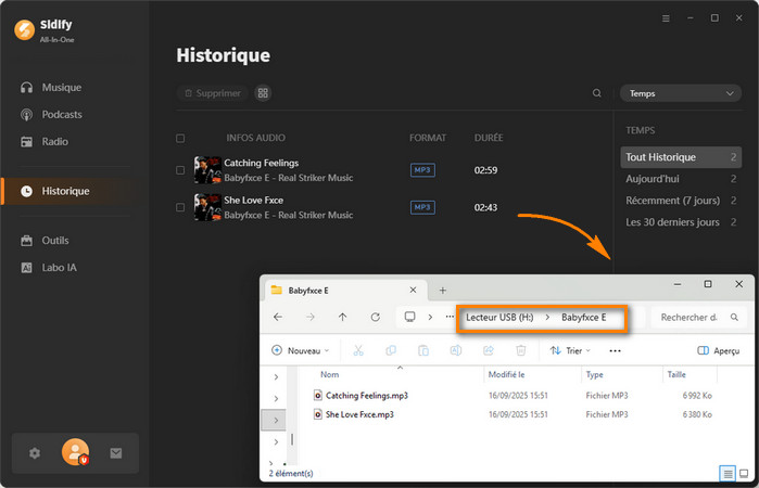 Copiez la musique de SoundCloud sur une clé USB