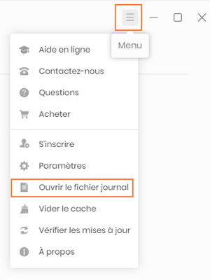 Ouvrir le fichier journal