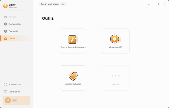 Outils pour Sidify All-In-One