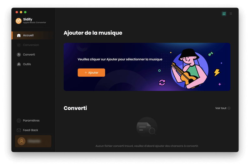 Interface de Sidify Apple Music Converter pour Mac