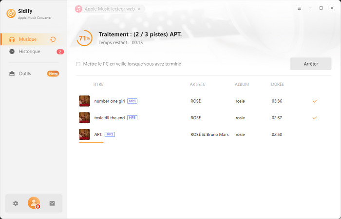 Convertissez de la musique d'Apple Music