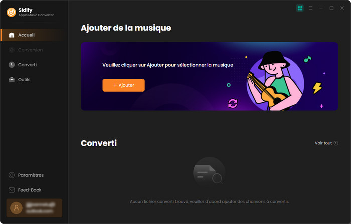 Interface de Sidify Apple Music Converter pour Windows